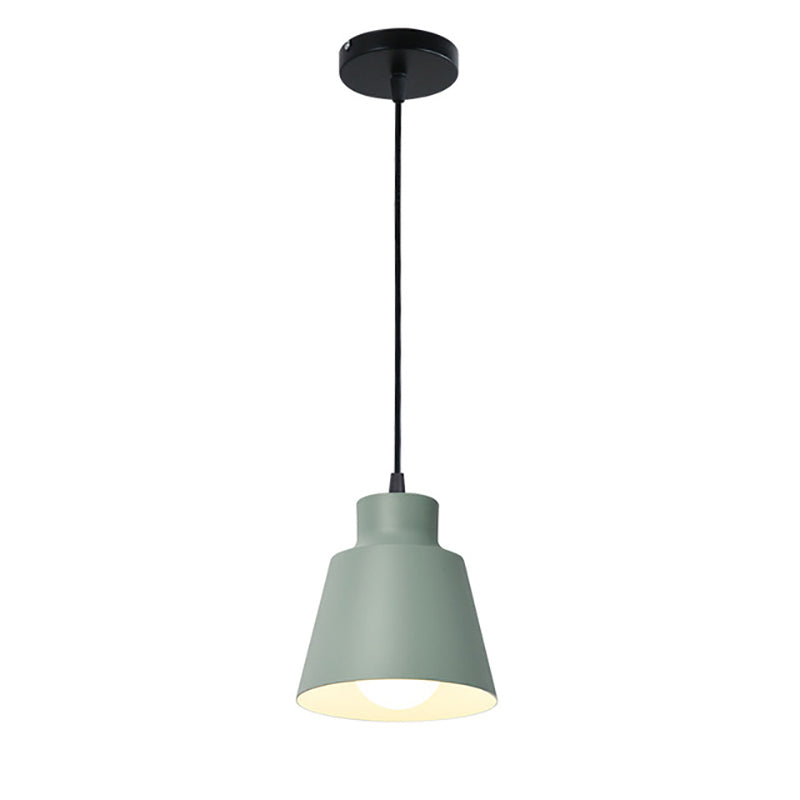 Modern Minimalist Macaron Round Cup Iron 1-Light Pendant Light For Living Room