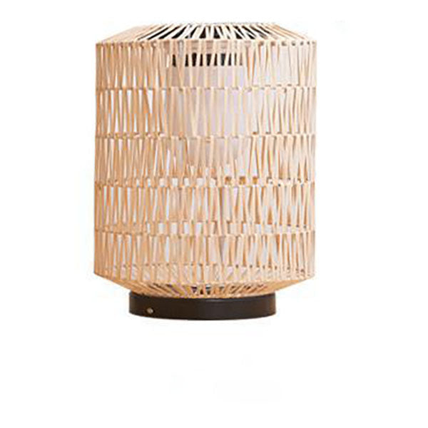 Moderne minimalistische Solar-Eisen-Rattan-Käfig-förmige LED-Außenlandschaftsleuchte für den Garten 