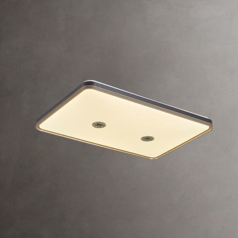 Luz de techo LED de montaje empotrado geométrica cuadrada de acrílico chino tradicional para sala de estar 