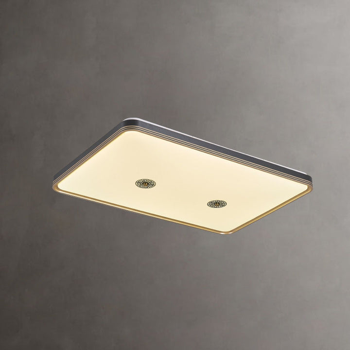 Luz de techo LED de montaje empotrado geométrica cuadrada de acrílico chino tradicional para sala de estar 