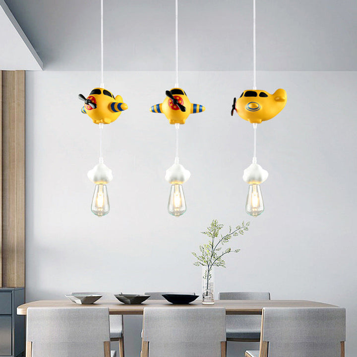 Lustre moderne Art Déco pour enfants en résine Avion Nuage 1/3 Lumière pour salle à manger 