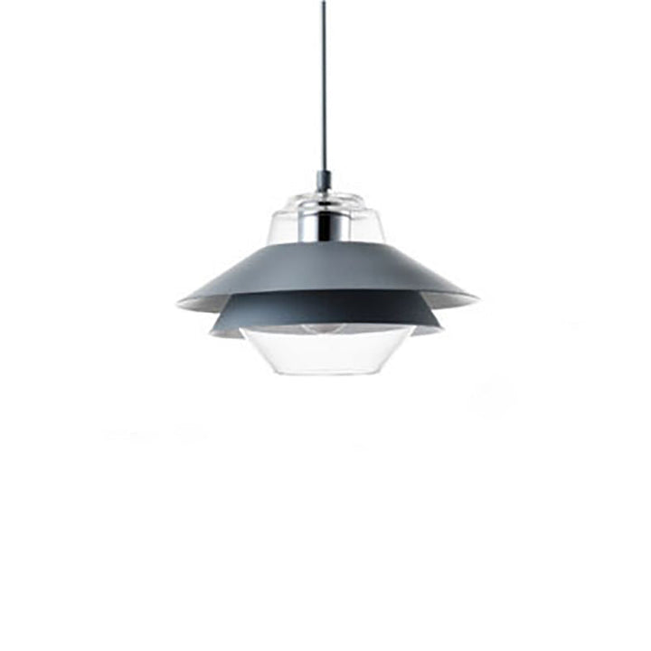 Suspension lumineuse contemporaine nordique ronde en verre et fer à 1 lumière pour salon 