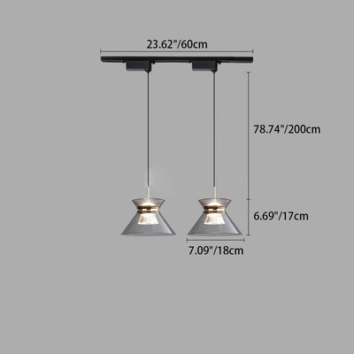 Moderne minimalistische runde Trichter Hardware Acryl LED Insel Licht Kronleuchter für Esszimmer 