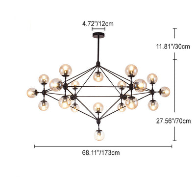 Moderne minimalistische runde Kugel Eisen Glas 10/21 Licht Kronleuchter für Wohnzimmer 