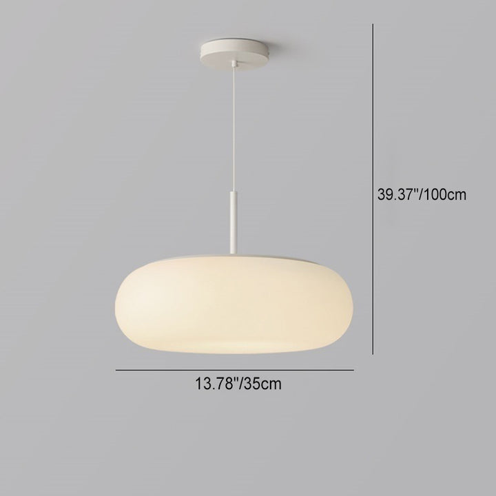 Moderne minimalistische ovale Eisen-PE-LED-Pendelleuchte für das Wohnzimmer 