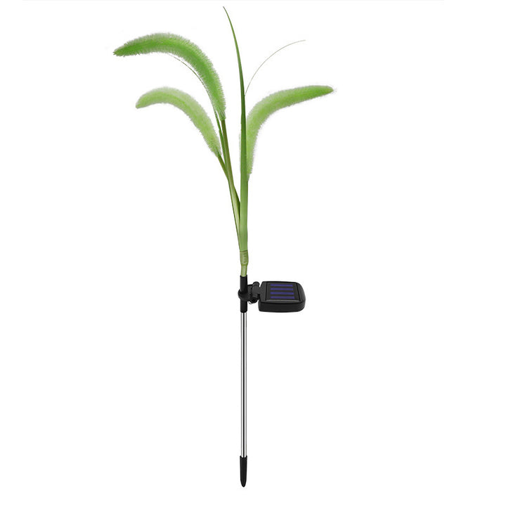 Moderne Art Deco Solar Wasserdichte Hartriegel Reed Kunststoff Edelstahl LED Landschaft Beleuchtung Außen Licht Für Garten 