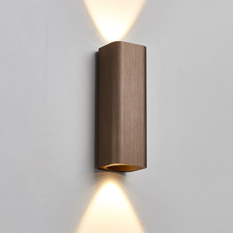 Nordic Minimalist Brushed Aluminum Rectangular Column LED Wall Sconce Lamp