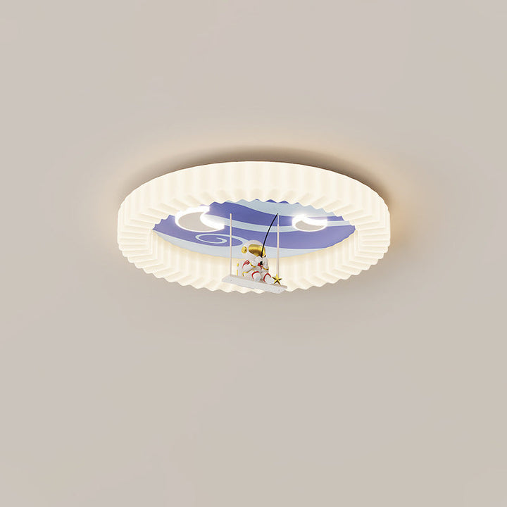 Luz de techo empotrada LED de hierro acrílico redonda creativa contemporánea para dormitorio 