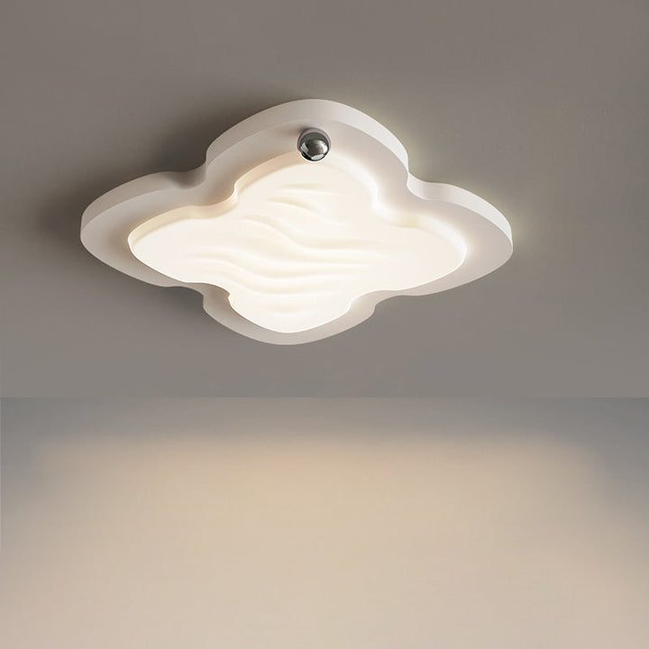 Moderne nordische Creme Biskuit PVC Schatten Hardware LED Unterputz Deckenleuchte für Schlafzimmer 