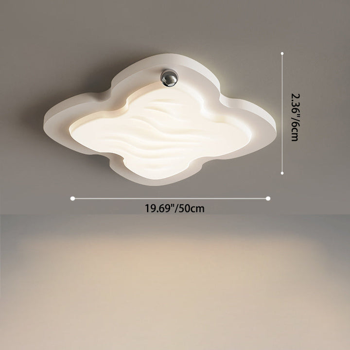 Moderne nordische Creme Biskuit PVC Schatten Hardware LED Unterputz Deckenleuchte für Schlafzimmer 