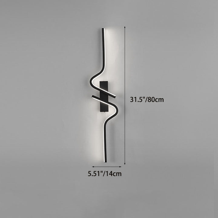 Applique murale LED en bande d'aluminium créative contemporaine avec gel de silicone pour salon 
