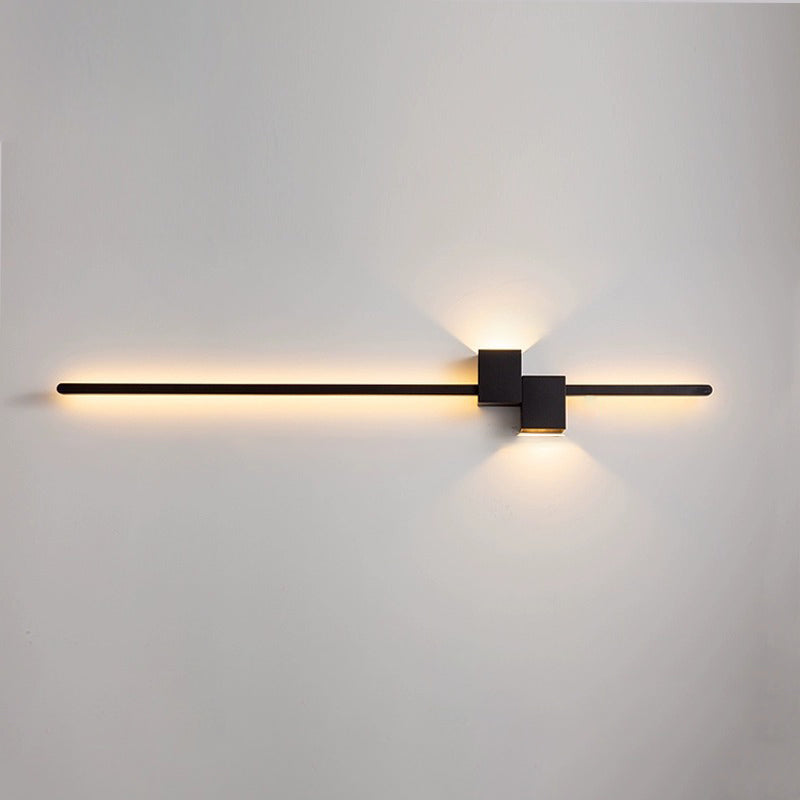 Moderne minimalistische Streifen Rechteck Eisen Aluminium LED Wandleuchte Lampe für Wohnzimmer 