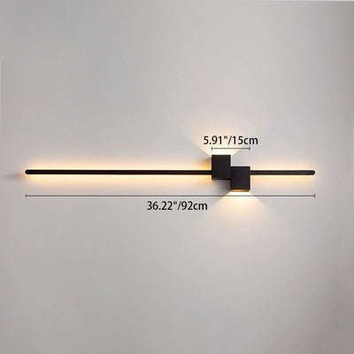 Moderne minimalistische Streifen Rechteck Eisen Aluminium LED Wandleuchte Lampe für Wohnzimmer 
