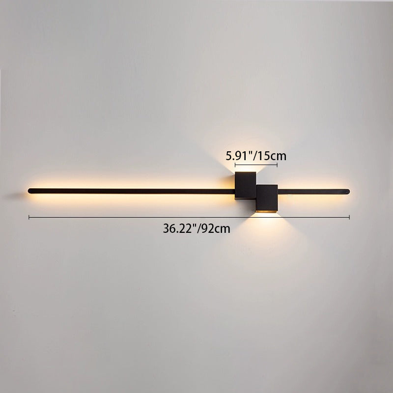 Moderne minimalistische Streifen Rechteck Eisen Aluminium LED Wandleuchte Lampe für Wohnzimmer 
