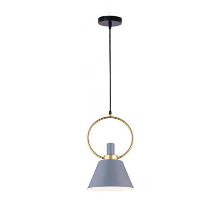 Contemporary Nordic Cone Shade Gold Ring Iron 1-Light Pendant Light For Dining Room