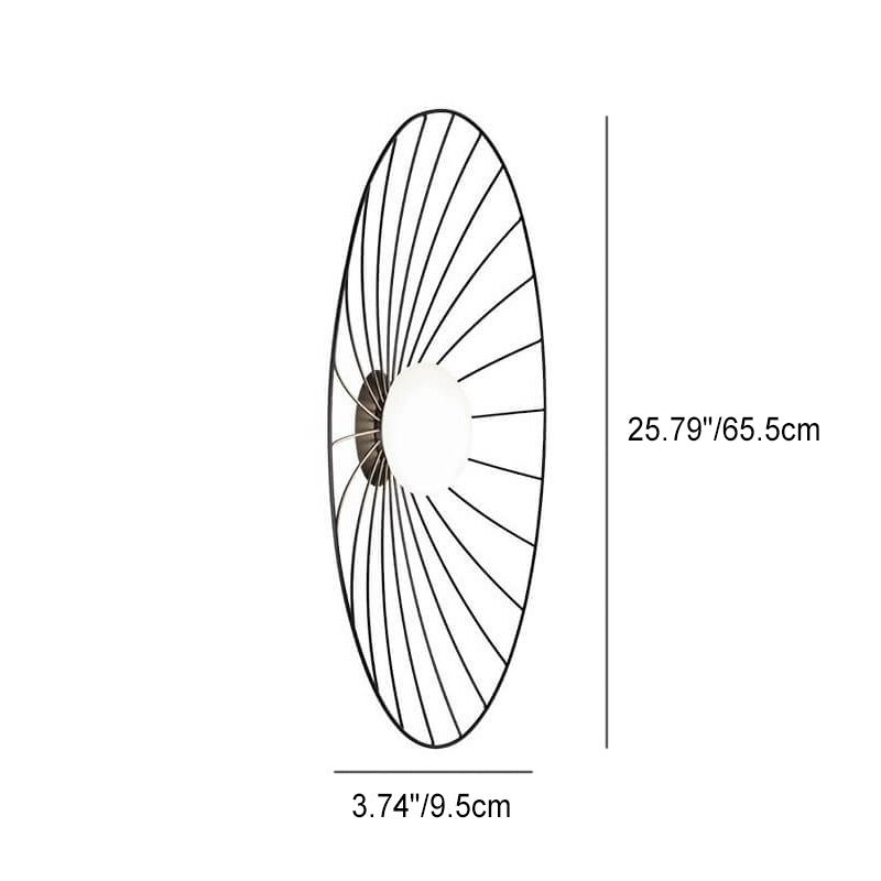 Modern Minimalist Straw Hat Iron 1-Light Wall Sconce Lamp