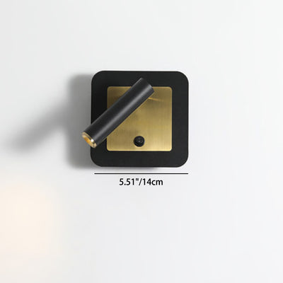 Lámpara Aplique de Pared LED de Metal Cilíndrico Cuadrado Redondo Giratorio Minimalista Moderna para Dormitorio 