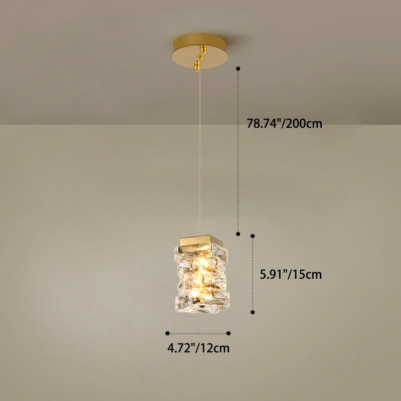 Moderne Luxus Edelstahl Kristall Unregelmäßige Spalte LED Pendelleuchte Für Wohnzimmer 