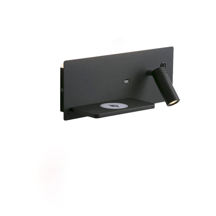 Lámpara de pared con foco LED giratorio rectangular USB recargable industrial contemporáneo para dormitorio 
