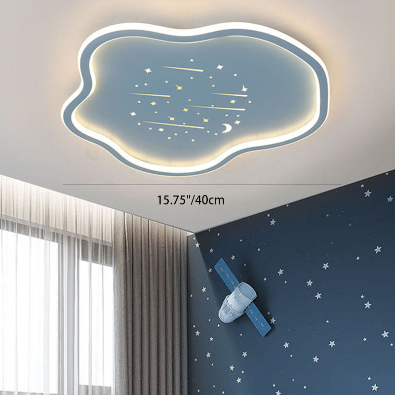 Contemporary Creative Kids Cloudy Iron Silicone LED Flush Mount Ceiling Light For Bedroom