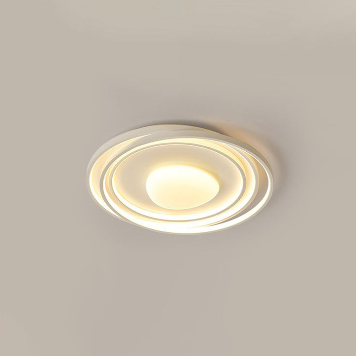 Moderne minimalistische Creme Runde Acryl Eisen LED Unterputz Deckenleuchte für Wohnzimmer 