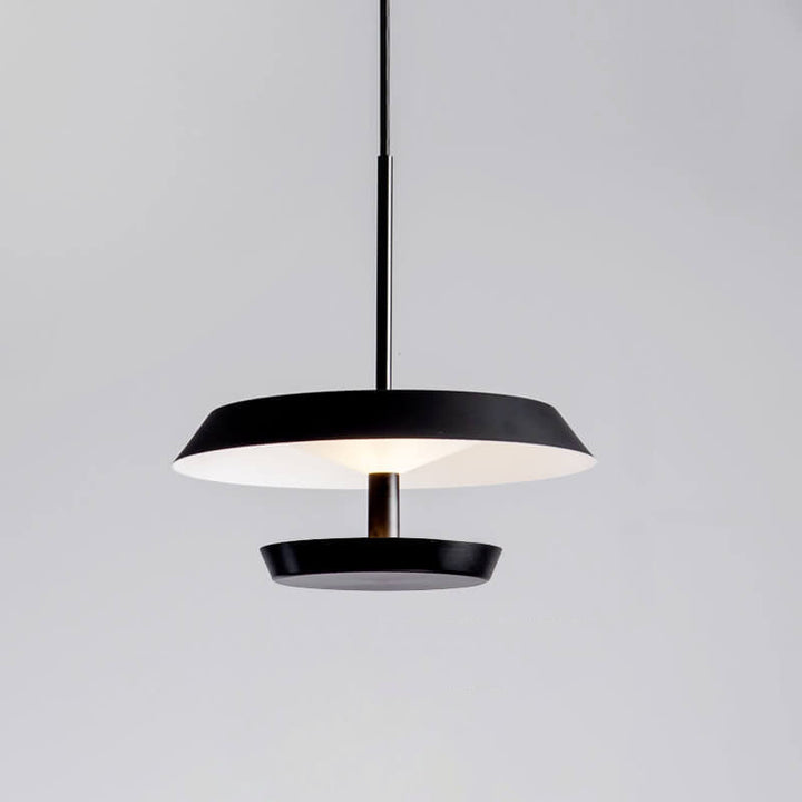 Moderne minimalistische runde fliegende Untertasse aus Aluminium und Acryl LED-Pendelleuchte für das Wohnzimmer 