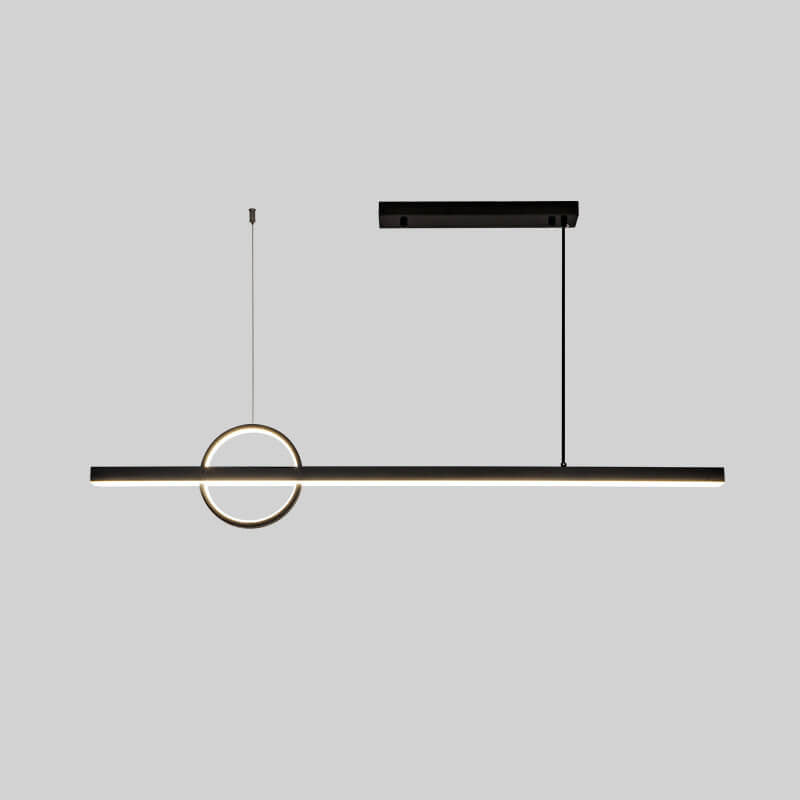Lámpara colgante LED para isla de cocina de acrílico y cobre con diseño moderno minimalista de líneas y círculos para sala de estar 