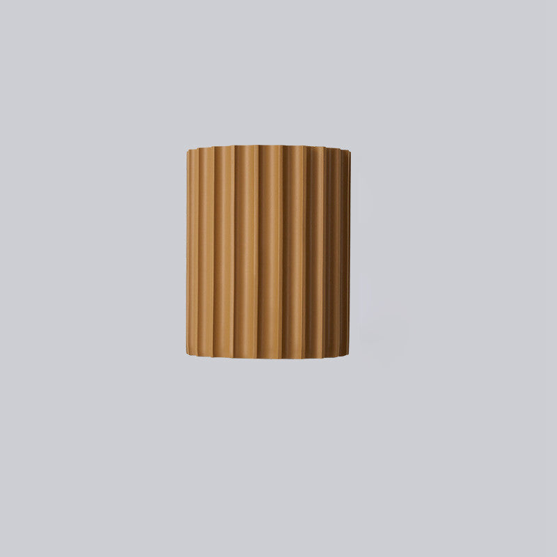 Aplique de pared de resina con rayas verticales en forma de medio cilindro minimalista moderno de 2 luces para sala de estar 