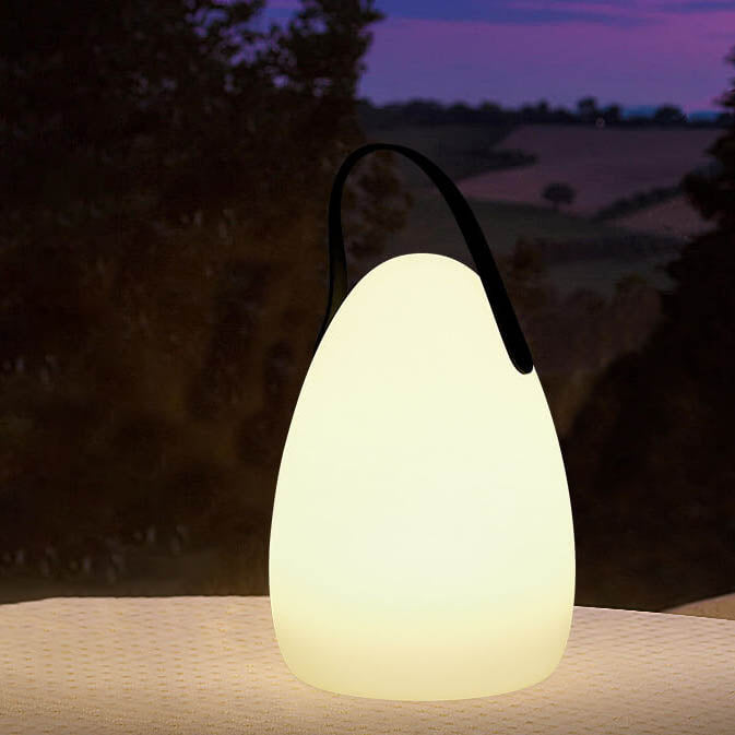 Moderne schlichte LED-Tischlampe aus PE-Kunststoff in runder oder quadratischer Form für die Outdoor-Terrasse 