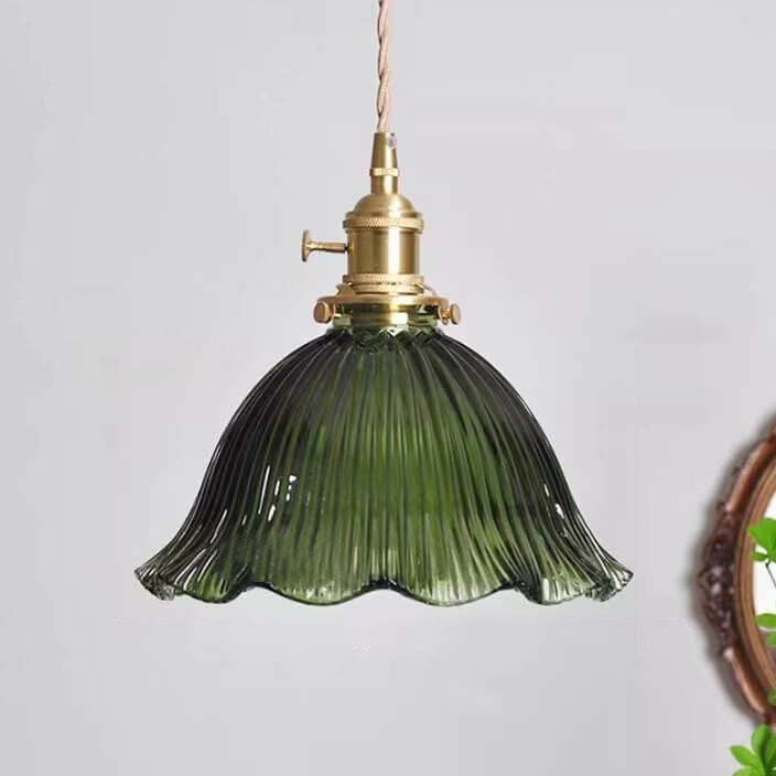 Luz colgante de 1 luz de vidrio de nogal de cobre minimalista moderno nórdico 