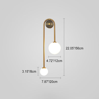 Zeitgenössische nordische Kupfer Acryl Zylinder Ball 1/2/4 Licht Wandleuchte Lampe für Wohnzimmer 