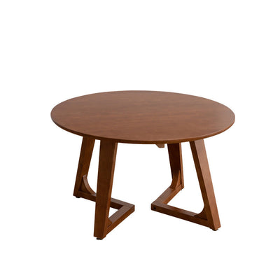 Table basse contemporaine en bois rond avec pieds en V pour salon 
