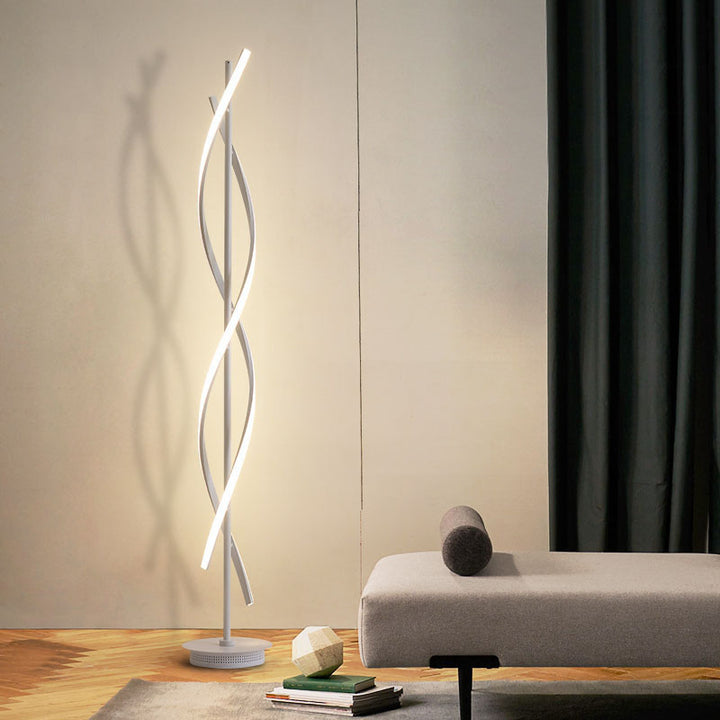 Lámparas de pie LED en espiral de 1 luz minimalista 