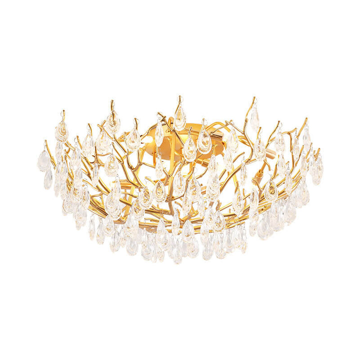 Europäisches Leichtluxus Gold Glamour Kristall 10/12-Licht Deckenleuchte 