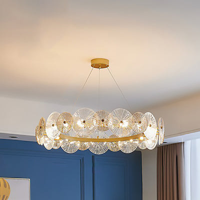 Modern Luxury Ring Round Iron Glass 10/18/22 Light Chandelier For Living Room