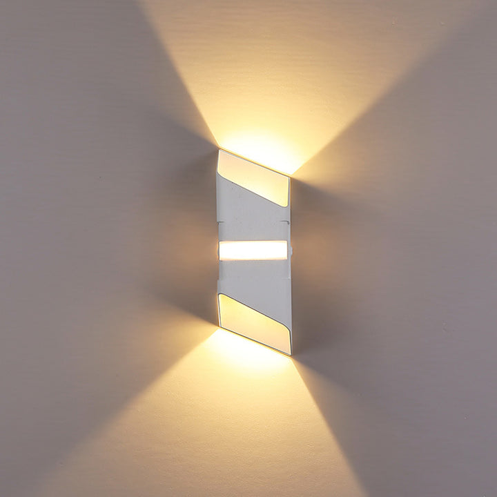 Contemporary Industrial Square Aluminum Glass Up And Down Beam Waterproof LED Wall Sconce Lamp For Outdoor Patio
