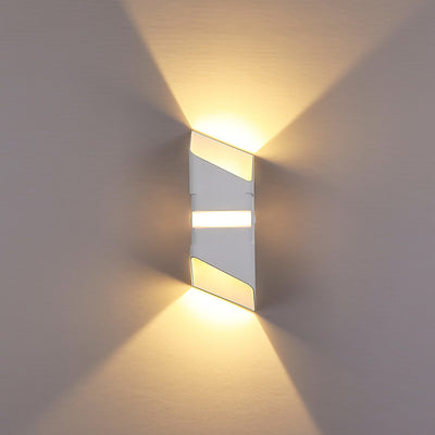 Lámpara de Aplique de Pared LED Impermeable de Haz Arriba y Abajo Cuadrado Industrial Contemporáneo para Patio Exterior 
