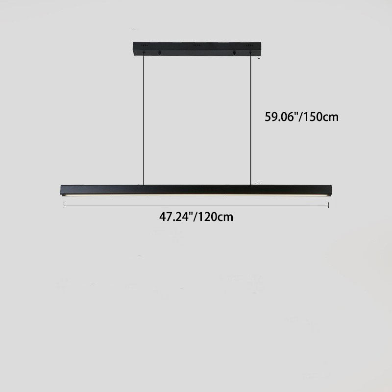 Lustre Suspendu Moderne Minimaliste Long en Aluminium et Acrylique à LED pour Salle à Manger 
