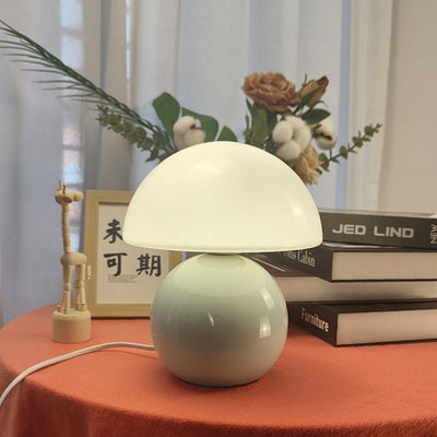 Contemporary Creative Mushroom Orb Ceramic 1-Light Table Lamp For Bedroom