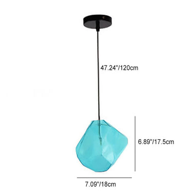 Modern Simplicity Irregular Shape Glass 1-Light Pendant Light For Living Room