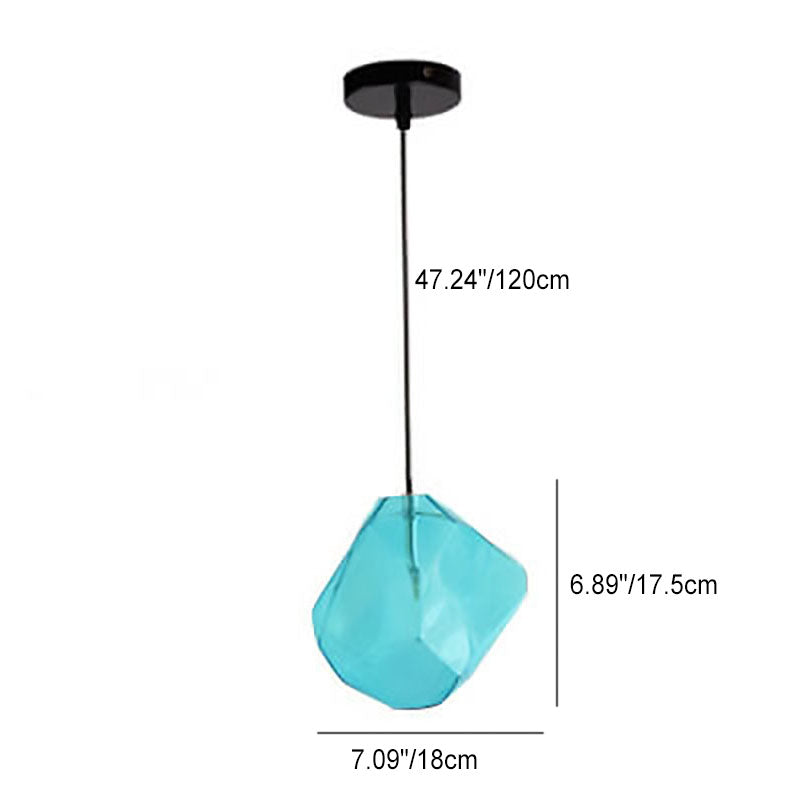 Modern Simplicity Irregular Shape Glass 1-Light Pendant Light For Living Room