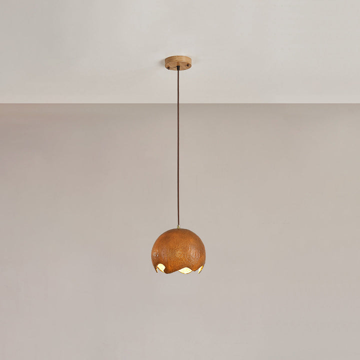 Diseño de cáscara de huevo agrietada de resina de hierro japonés tradicional lámpara colgante de 1 luz para comedor 