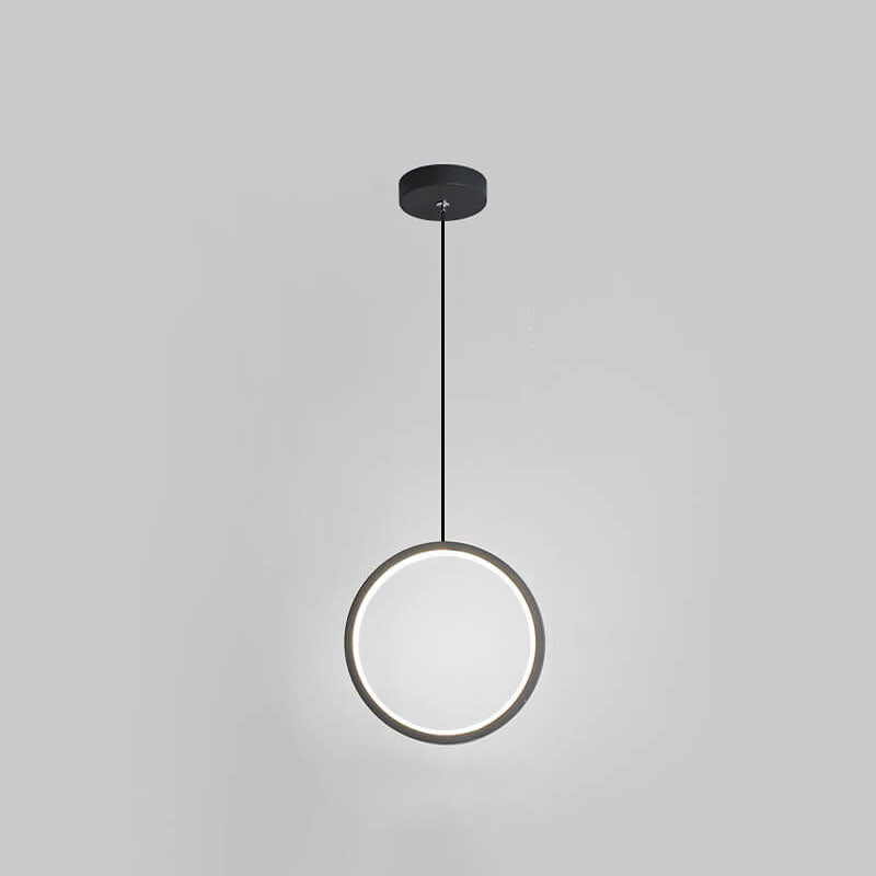Modern Minimalist Round Iron Acrylic LED Chandelier For Bedroom