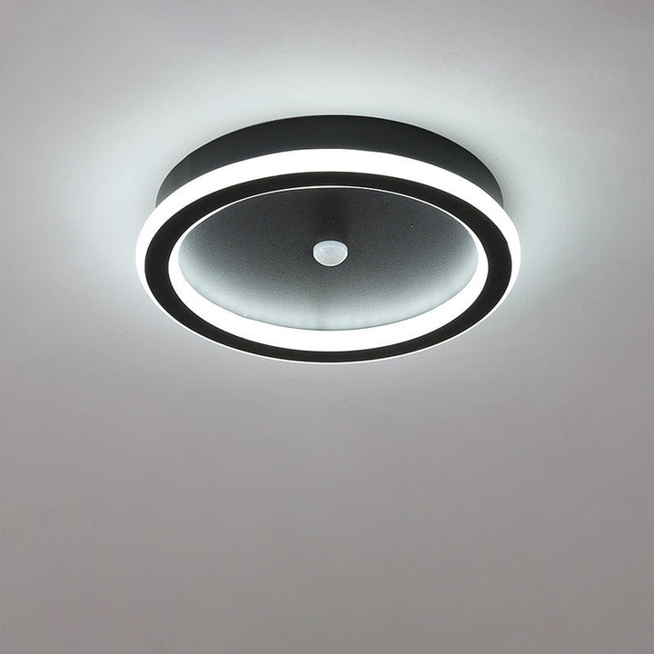 Plafonnier LED en fer aluminium PVC à montage affleurant rhombique rond minimaliste moderne pour salon 
