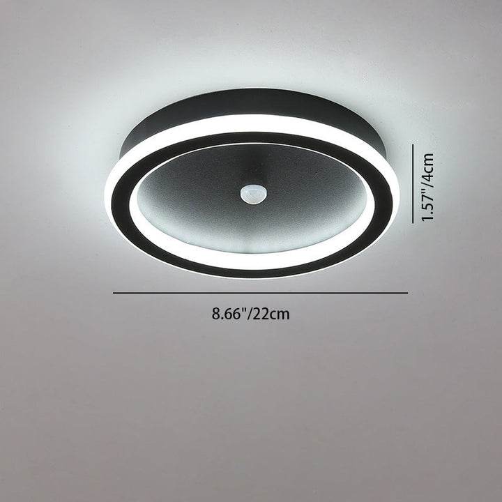 Plafonnier LED en fer aluminium PVC à montage affleurant rhombique rond minimaliste moderne pour salon 