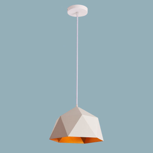 Lámpara colgante geométrica de hierro en forma de rombo con 1 luz de macarrón moderno 