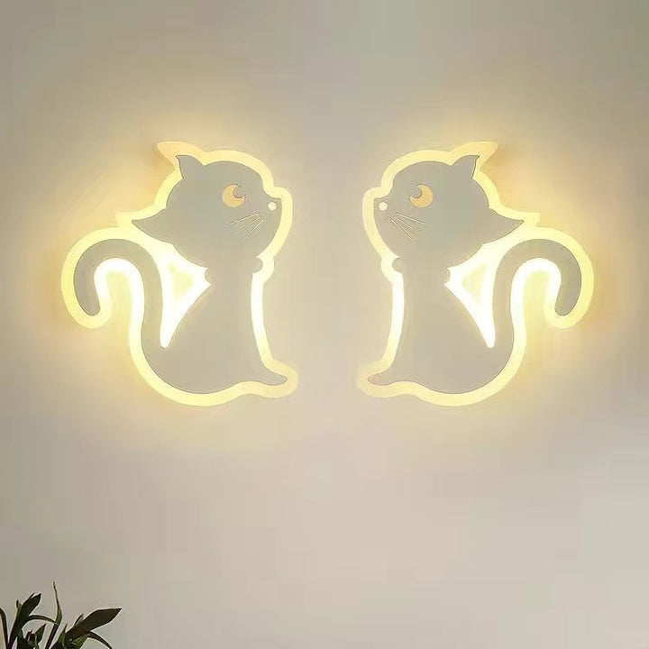 Zeitgenössische kreative Acryl Katze Design Eisen LED Wandleuchte Lampe für Schlafzimmer 