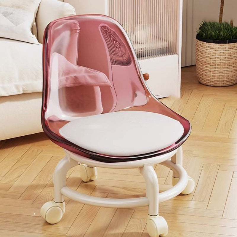 Modern Minimalist Plastic Leather Chair Roller Skating For Living Room