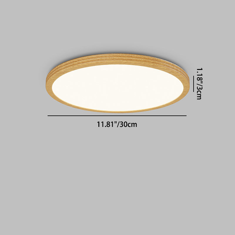 Moderne minimalistische mehrschichtige runde Original-Holzmaserung Eisen Aluminium Acryl LED Unterputz-Deckenleuchte für Schlafzimmer 