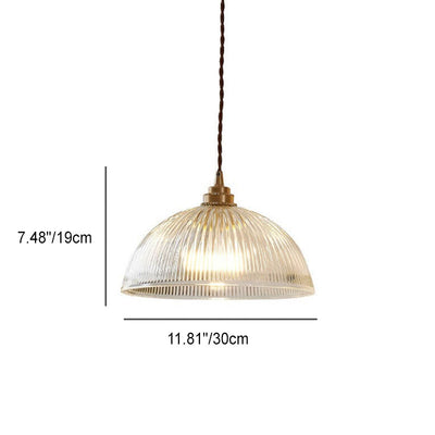 Modern Simple Clear Glass Dome Pot Lid 1-Light Pendant Light